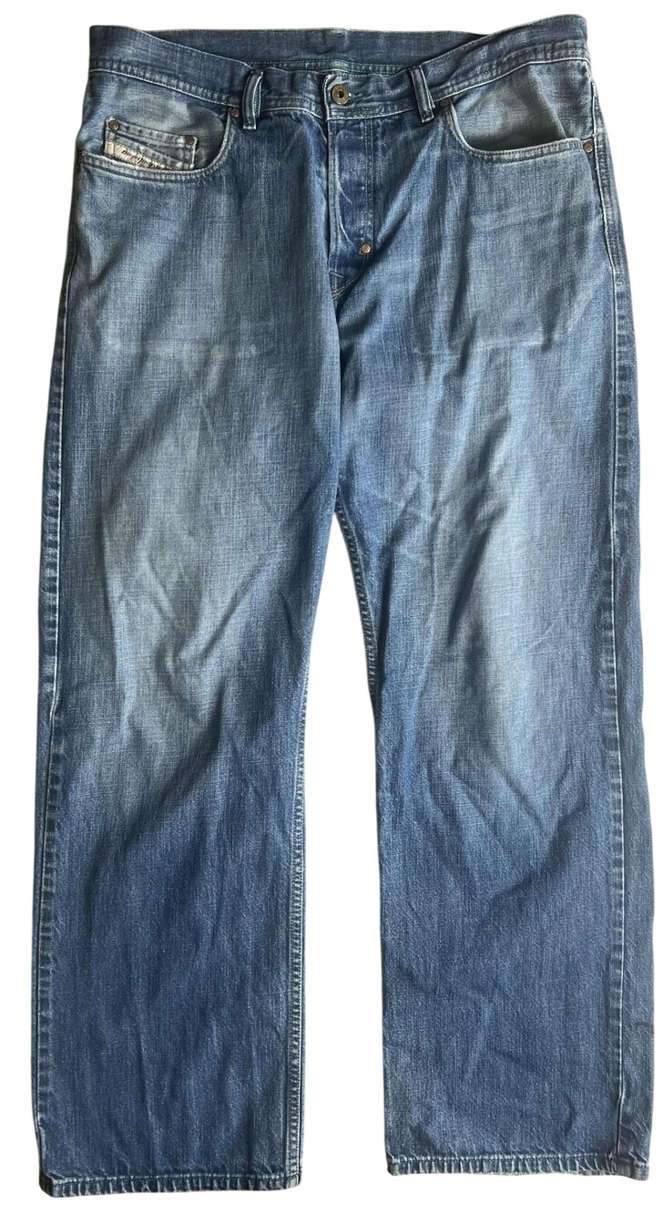 Diesel Pants Mens 36x32 Blue Chino Denim Straight Fit 5-Pocket Made In Italy